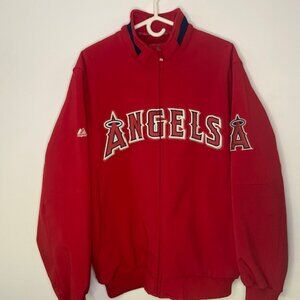 Like New Vintage Majestic MLB Anaheim Angels Red Jacket Size XL Therma Base 7657